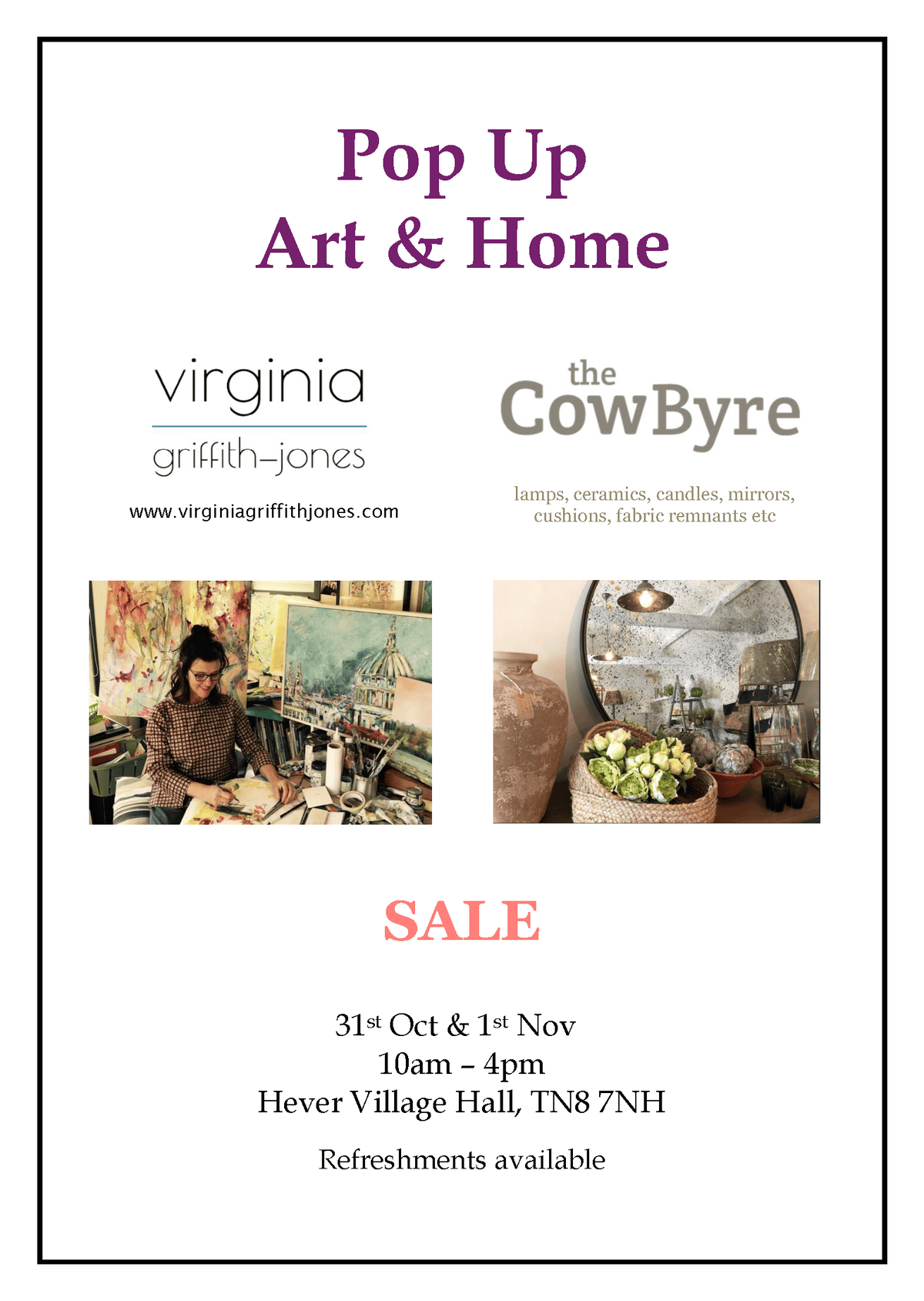 pop up Art and Home Sale poster